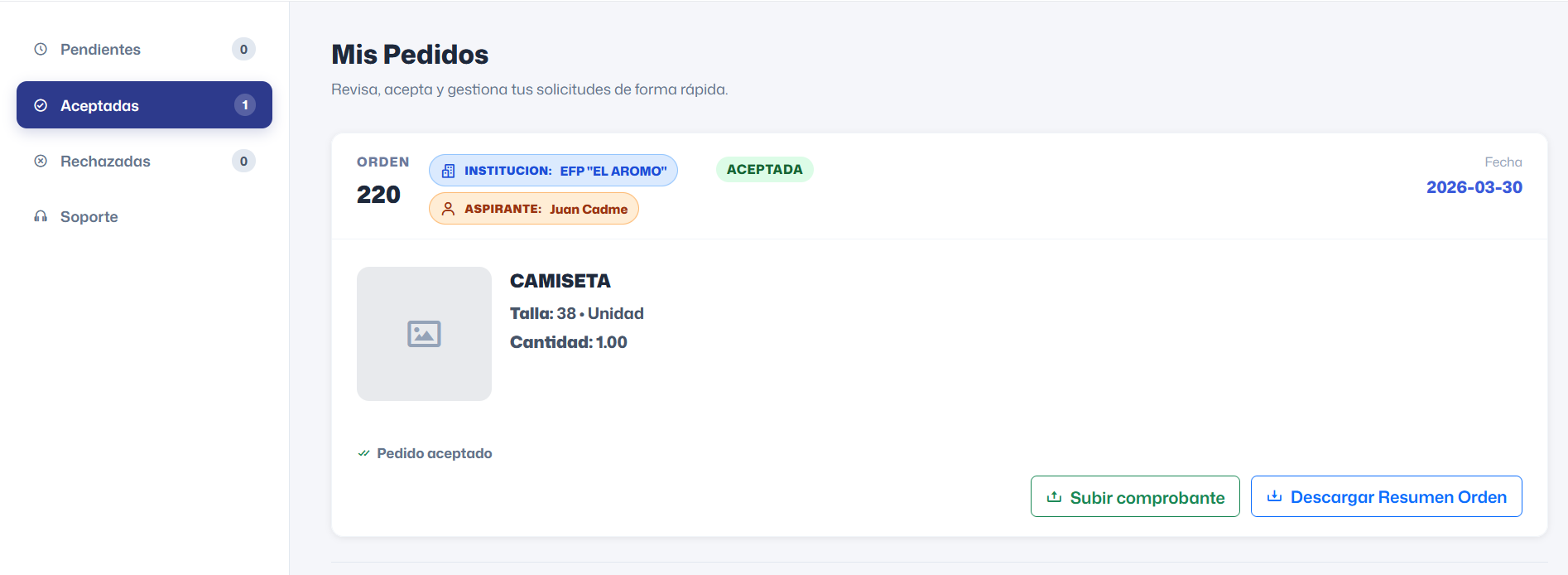 Subir Comprobante